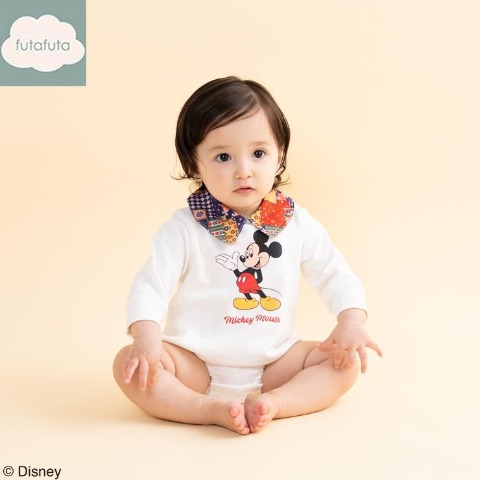 ベビー　長袖ロンパス（70・80cm・futafuta/Disney）