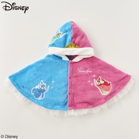ベビー　フード付ポンチョ (80-95cm　Disney)