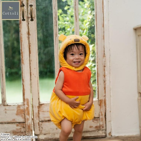 ベビー　帽子+ロンパス（70～80・80～90cm・Cottoli/Disney）