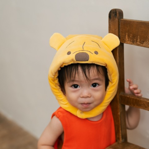 ベビー　帽子+ロンパス（70～80・80～90cm・Cottoli/Disney）