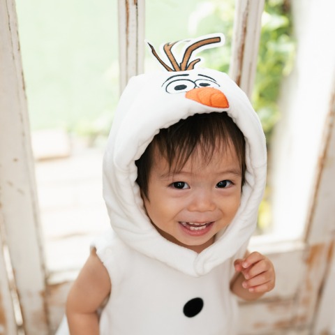 ベビー　帽子+ロンパス（70～80・80～90cm・Cottoli/Disney）