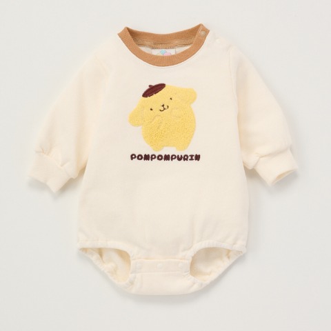 ベビー　長袖ロンパス（70・80cm・ポムポムプリン）