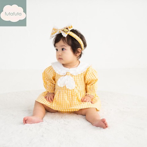 ベビー　シャツロンパス（70・80cm・ポムポムプリン）