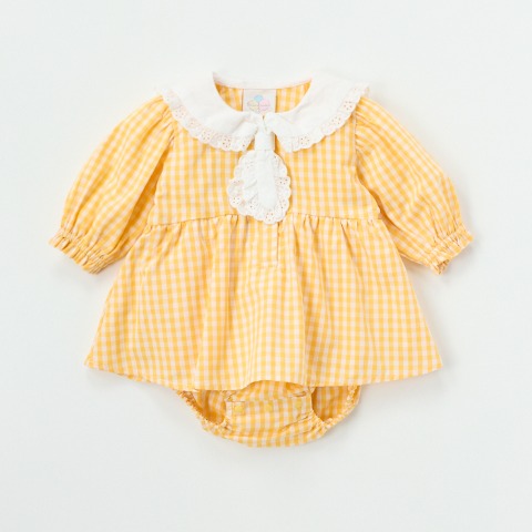 ベビー　シャツロンパス（70・80cm・ポムポムプリン）