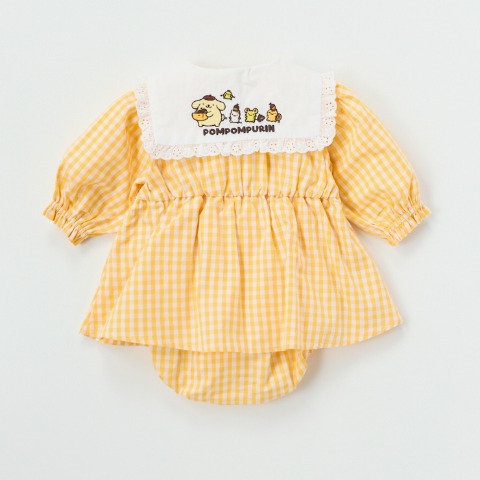 ベビー　シャツロンパス（70・80cm・ポムポムプリン）