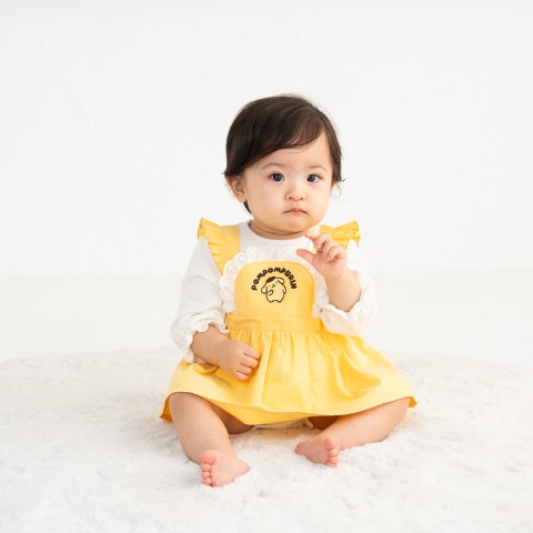 ベビー　ジャンスカロンパス（70・80cm・ポムポムプリン）