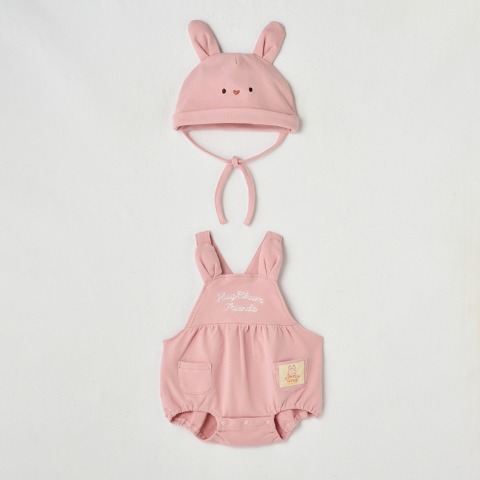 ベビー　ロンパス+帽子（70・80cm・HugChumFriends）