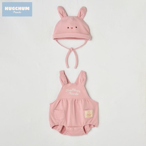 ベビー　ロンパス+帽子（70・80cm・HugChumFriends）