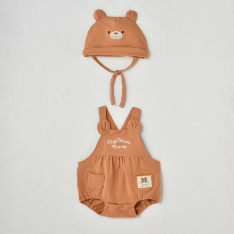 ベビー　ロンパス+帽子（70・80cm・HugChumFriends）