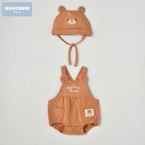 ベビー　ロンパス+帽子（70・80cm・HugChumFriends）