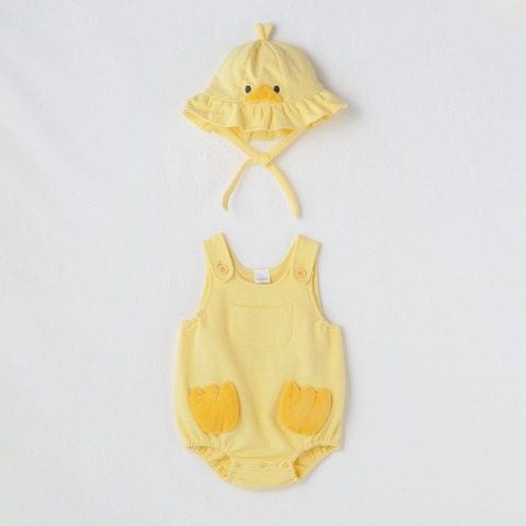 ベビー　ロンパス+帽子（70・80cm・HugChumFriends）