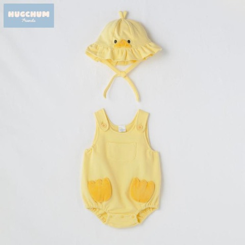 ベビー　ロンパス+帽子（70・80cm・HugChumFriends）