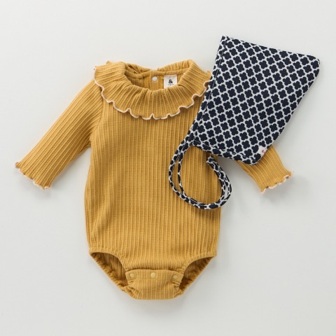 ベビー　ロンパス+帽子（70・80cm・&mignon）