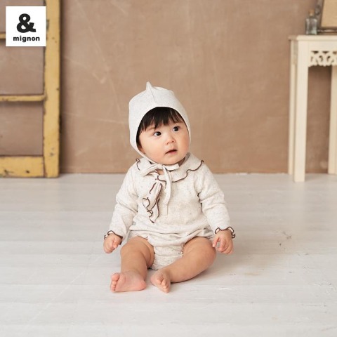 ベビー　ロンパス+帽子（70・80cm・&mignon）