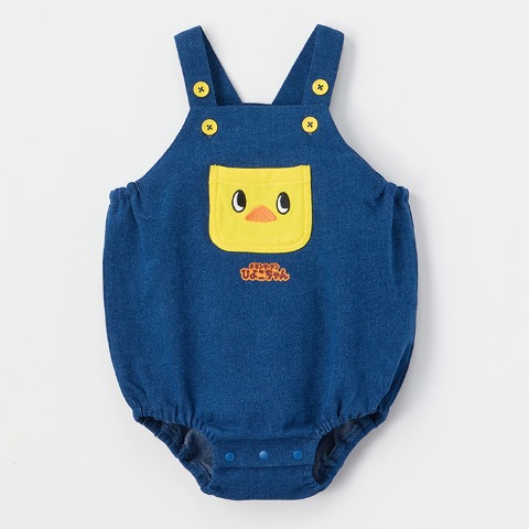 ベビー　サロペットロンパス（70・80cm・チキンラーメンひよこちゃん）