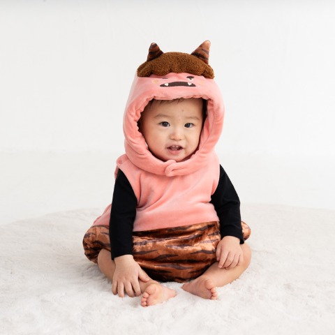 ベビー　ロンパス+帽子（80～90・90～100cm・HugChumFriends）