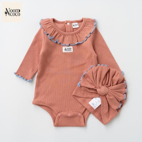 ベビー　ロンパス+ターバン（70・80cm・Nooncoco）