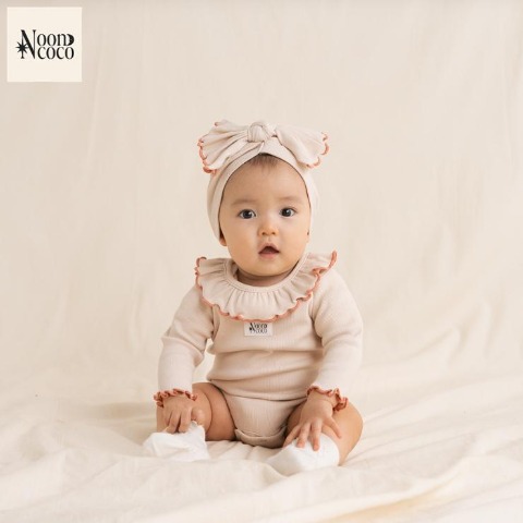 ベビー　ロンパス+ターバン（70・80cm・Nooncoco）