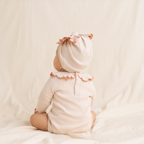 ベビー　ロンパス+ターバン（70・80cm・Nooncoco）