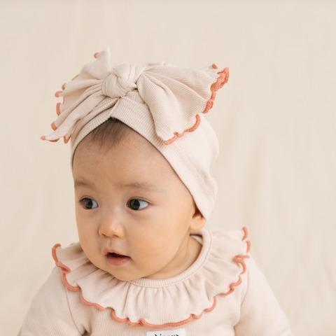 ベビー　ロンパス+ターバン（70・80cm・Nooncoco）