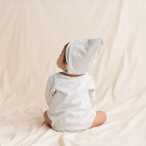 ベビー　ロンパス+ボンネット（70・80cm・Nooncoco）