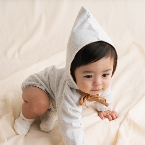 ベビー　ロンパス+ボンネット（70・80cm・Nooncoco）