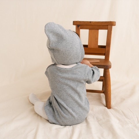 ベビー　ロンパス+ボンネット（70・80cm・Nooncoco）