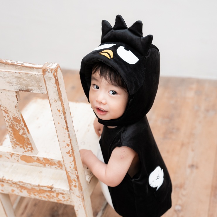 新生児 帽子+ロンパス（70～80・80～90・90～100cm・バットばつ丸