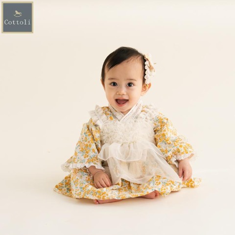 ベビー　エプロン付袴ロンパス（70・80cm・Cottoli）