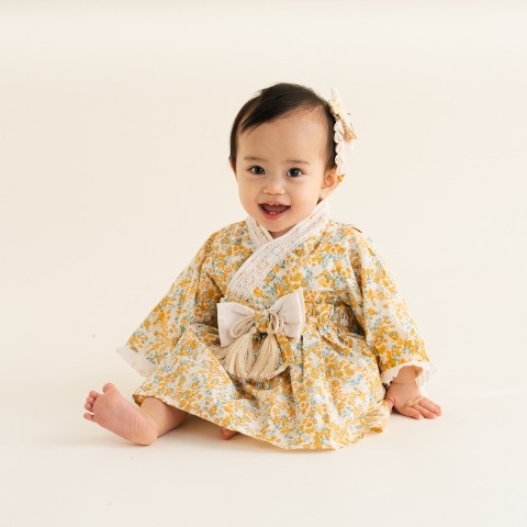 ベビー　エプロン付袴ロンパス（70・80cm・Cottoli）