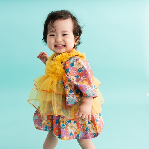 ベビー　エプロン付袴ロンパス（70・80cm・futafuta）