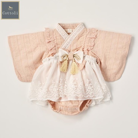 ベビー　袴ロンパス（70・80cm・Cottoli）