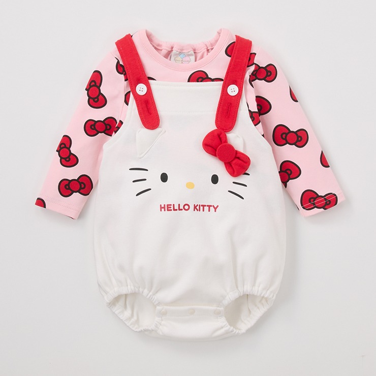 ベビー サロペットロンパス+Tシャツ（70～80cm・ハローキティ