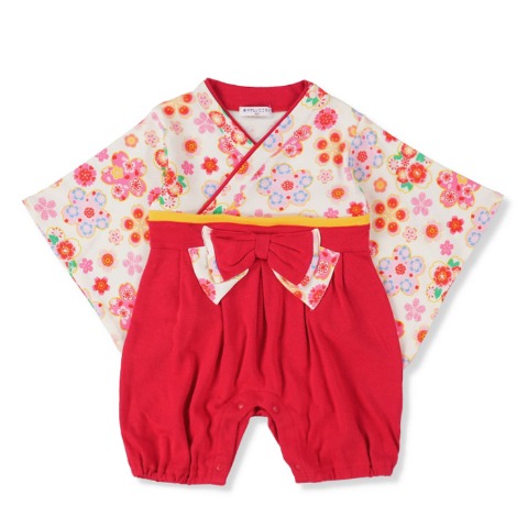 ベビー　桜ミックスはかまオール