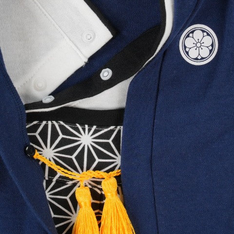 ベビー　麻の葉羽織はかまオール