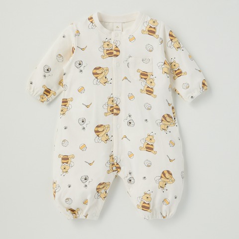 新生児　長袖カバーオール（60～70・70～80cm・Cottoli/Disney）