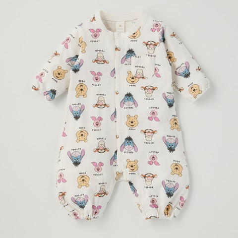 新生児　長袖カバーオール（60～70・70～80cm・Cottoli/Disney）