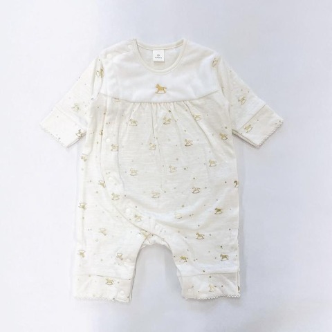 新生児　長袖カバーオール（50～60・60～70cm・Cottoli）