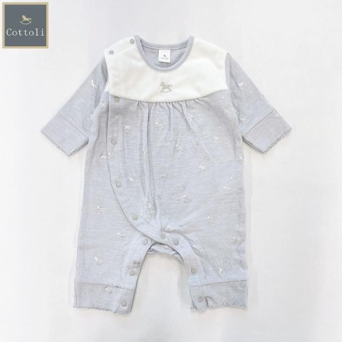 新生児　長袖カバーオール（50～60・60～70cm・Cottoli）