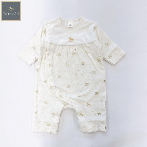 新生児　長袖カバーオール（50～60・60～70cm・Cottoli）