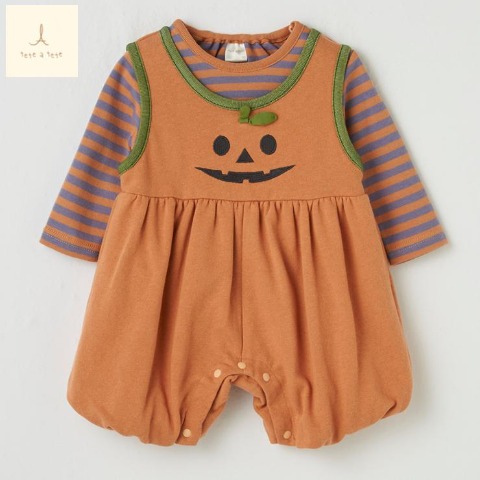 ベビー　長袖Tシャツ+カバーオール（70・80cm・tete a tete）