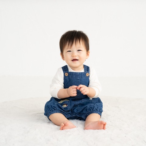 ベビー　サロペットカバーオール（70・80cm・ポムポムプリン）