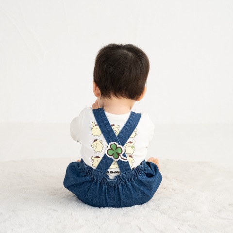 ベビー　サロペットカバーオール（70・80cm・ポムポムプリン）