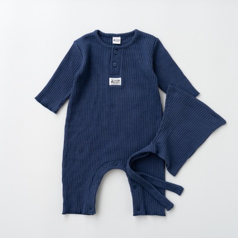 ベビー　カバーオール+ボンネット（70・80cm・Nooncoco）