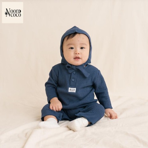 ベビー　カバーオール+ボンネット（70・80cm・Nooncoco）