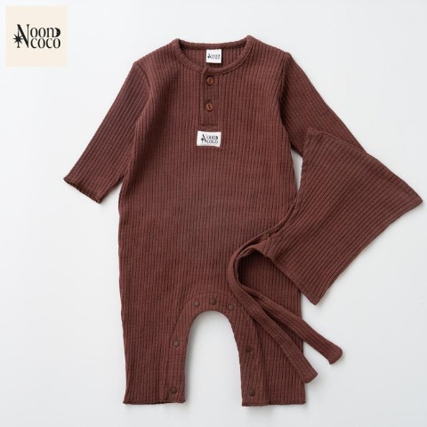 ベビー　カバーオール+ボンネット（70・80cm・Nooncoco）