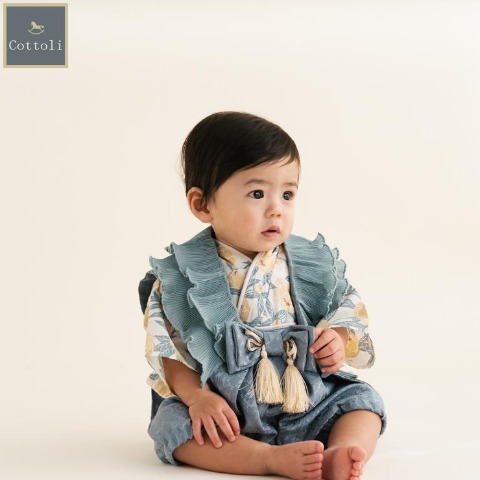ベビー　ベスト付袴カバーオール（70・80cm・Cottoli）