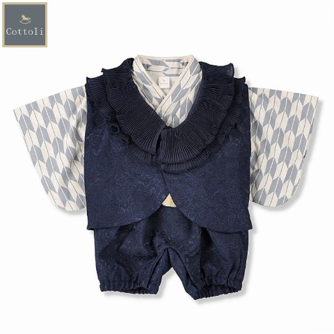 ベビー　ベスト付袴カバーオール（70・80cm・Cottoli）