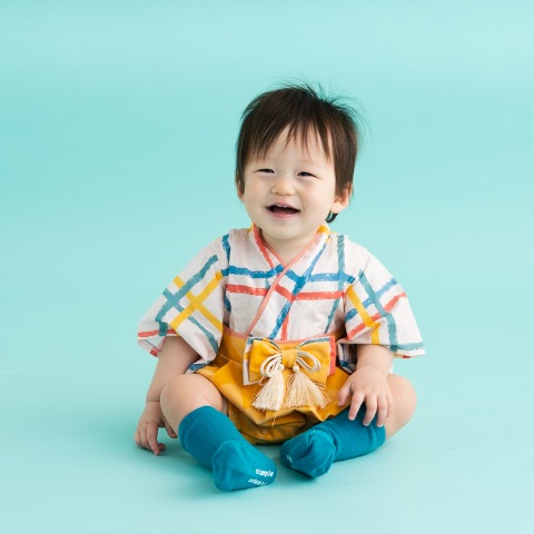 ベビー　ベスト+衿+袴カバーオール（70・80cm・futafuta）