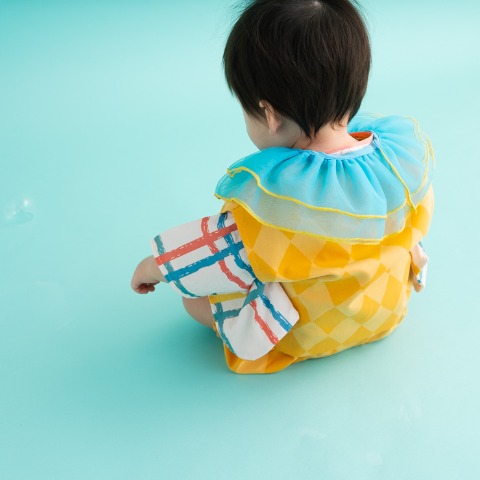 ベビー　ベスト+衿+袴カバーオール（70・80cm・futafuta）